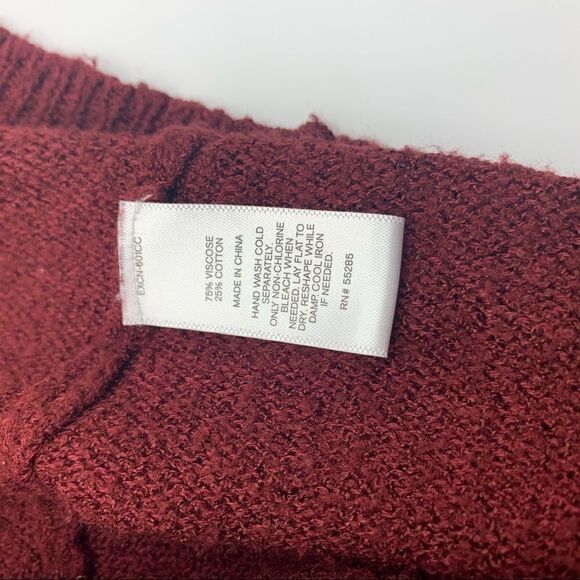 Express small maroon sweater distressed longsleeve - Picture 9 of 10
